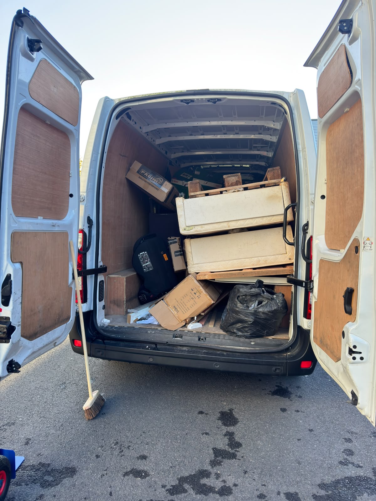 Van loaded with old furniture and items for removal